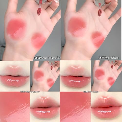 Gege Bear Sweet Tender and Moist Water Lip Glaze – High-Pigment, Long-Lasting Cute Bear-Shaped Cap with Pink Bow Lip Gloss for Girls | Non-Sticky, Smudge-Proof Lip Tint with Lightweight, Soft Texture | Hydrating Liquid Lipstick with High Shine for Women (