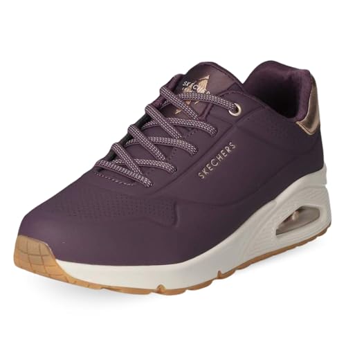 Skechers Womens UNO - Shimmer Away Dark Purple Lifestyle Lace Up Shoe