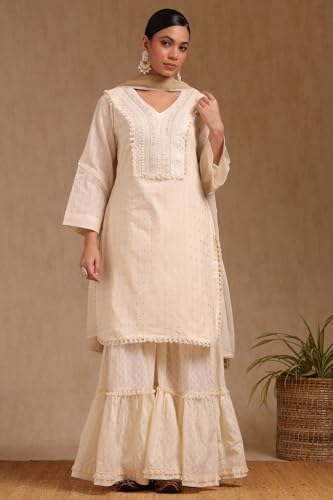 Soch Women's Cotton Salwar Suit (EWS5CD21994_Off White