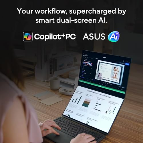 ASUS Zenbook Duo (2026),Smartchoice,Intel Core Ultra 7 (Series 3),32GB RAM,1TB SSD,3K OLED,Touchscreen,14"(35.5 cm),Win 11,M365 Basic(1Y),Office 24,Moher Gray,1.65 Kg, UX8407AA-SN183WS,Copilot+ PC