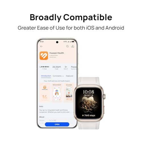 (Refurbished) Huawei Watch D2, Smartwatch 1.82" AMOLED, Ambulatory Blood Pressure Monitoring,Sleep Breathing Awareness, SpO2, Light and Slim Design, Health Community, Smart Lifestyle, Bluetooth Calling, Black