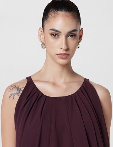 VERO MODA Women's Body Con Mini Dress (2060610006_Winetasting_Small)