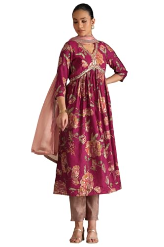 Soch Women's Viscose Salwar Suit Set (EWS5CD21972_Magenta