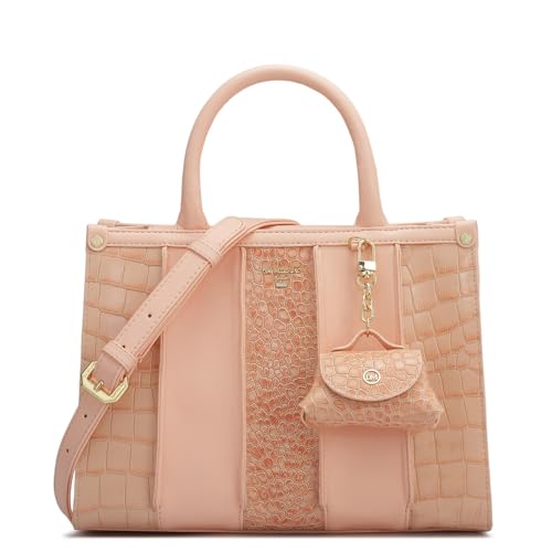 Da Milano Genuine Leather Pink Satchel (Small) (01742)