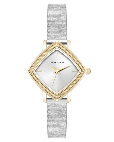 Anne Klein Women's Analog Watch, Stainless Steel Bracelet, AK/5623SVTT | Silver Sunray Dial
