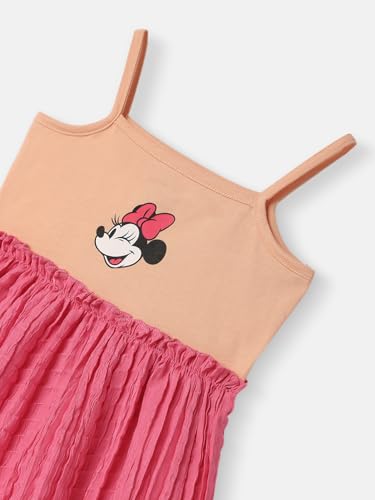 Nautinati Girls' Knit and Woven Digital Print Gathered Sleeve Dress