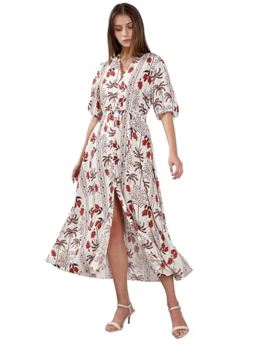 VERO MODA Women's Fit and Flare White Dress