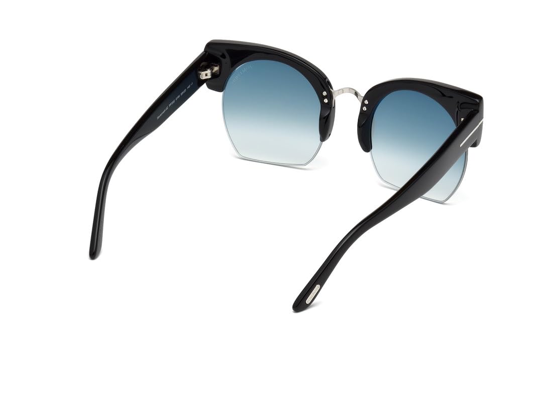 Tom Ford | UV Protected Lens for Women | Half Rim shiny black gradient blue Frame | Lens Colour: Blue | Medium | FT0552 55 01W