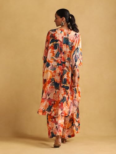 Ritu Kumar Orange Floral Print Kurta with Palazzo Co-ord Set