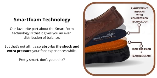 Buckaroo Hulbart Premium Vegan Synthetic Brown Casual Shoes for Mens, 8 UK