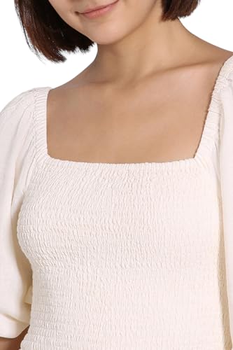 American Eagle Women's Viscose A-Line Mini Dress (WEC0397589106_Cream