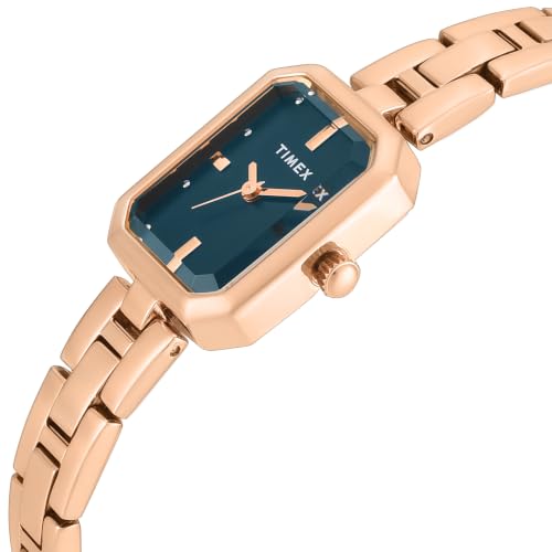 TIMEX Octogonal 20mm Teal Dial Analog Women Watch - TWEL29804
