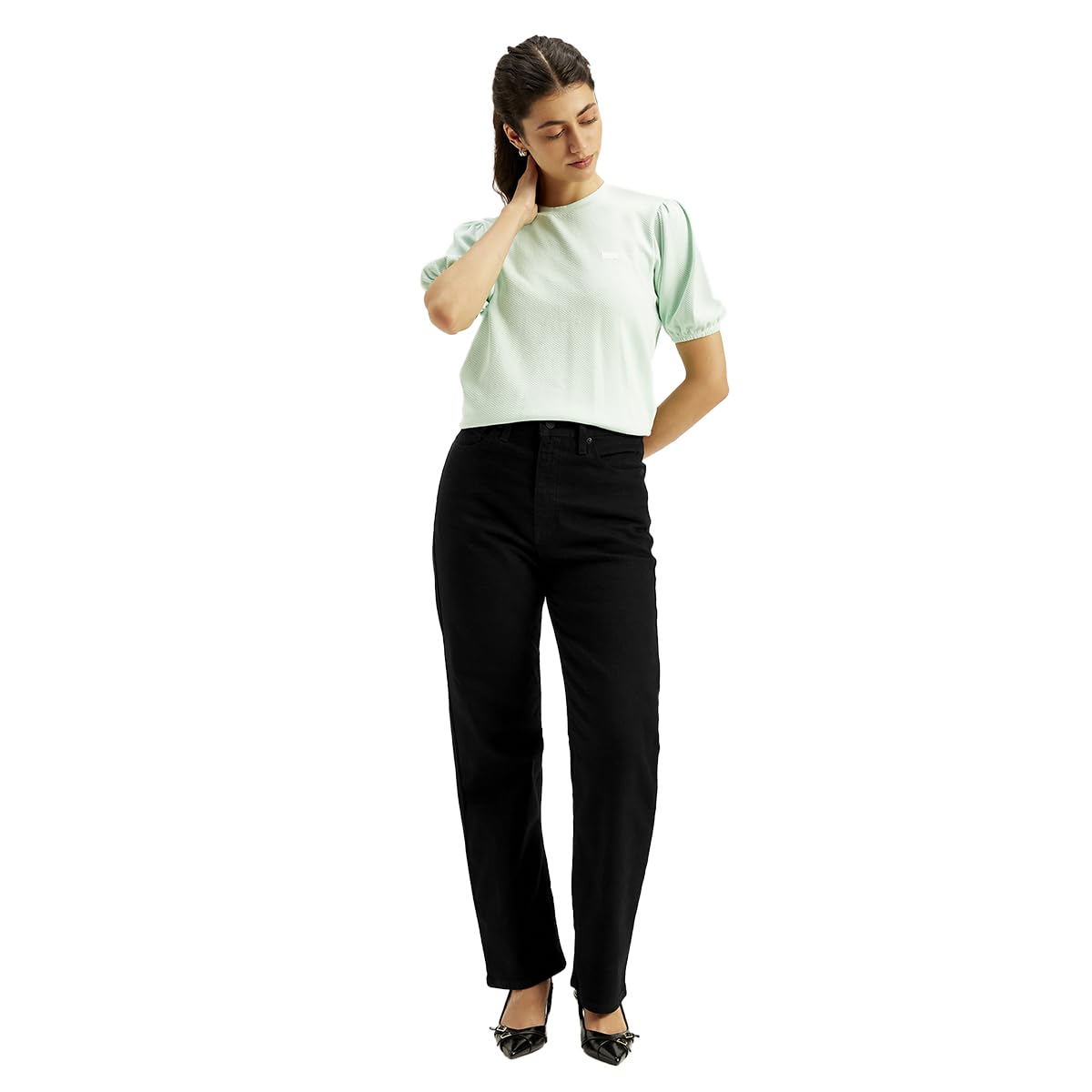Levi's Women's Regular Jeans (A7713-0014_Zircon, High Rise, Black)