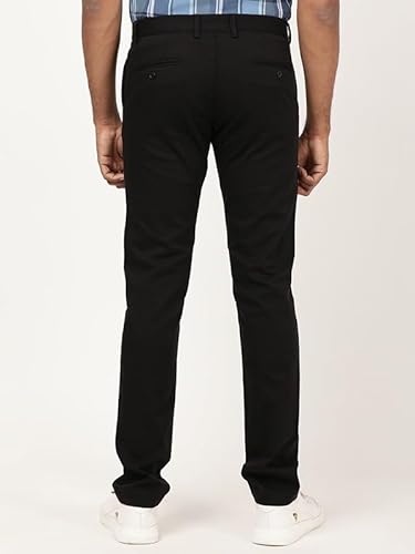 Men Brooklyn Fit Cotton Stretch Trouser, Black, 32