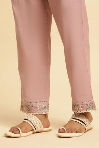 W for Woman W Women Purple Festive Floral Print Viscose Kurta & Straight Pant_24FESTWS10948-120088_XS