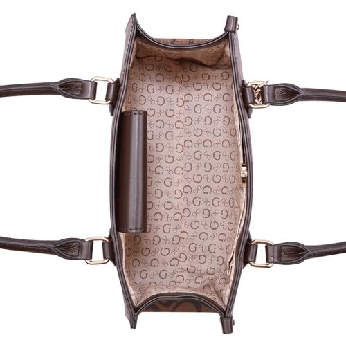 GUESS Women's Brown Printed Tote| Ladies Purse Handbags | Gift For Ladies