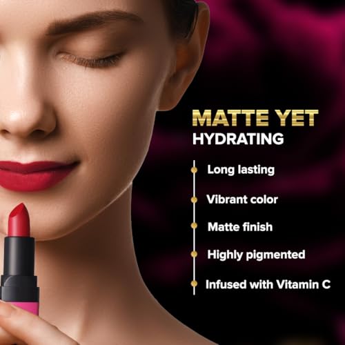 Coloressence Moist Matte Lipstick | Highly Pigmented | Hydrating Velvet Finish | Candy Peach - 4gm