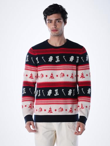 Jack & Jones Men Regular Fit Red Sweater