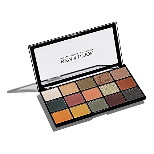 Makeup Revolution- ReLoaded Eyeshadow Palette - Division (Burnt Neutrals) | Highly pigmented |Long Wearing & Easily Blendable | Eye Makeup Matte, Shimmery And Metallic Finish | Cruelty-Free -16.5 g