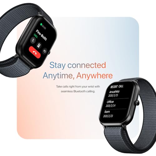 Fire-Boltt Newly Launched Ninja Call Pro Max Nyluxe Smart Watch 2.01 inch Display, Bluetooth Calling, 120+ Sports Modes, Health Suite, Voice Assistance (Charcoal Grey)