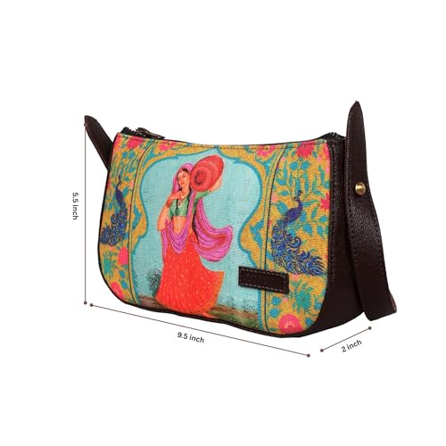 Fatfatiya Rajasthani Woman Portrait Shoulder Bag–Artistic, Ethnic & Handcrafted Women's Handbag