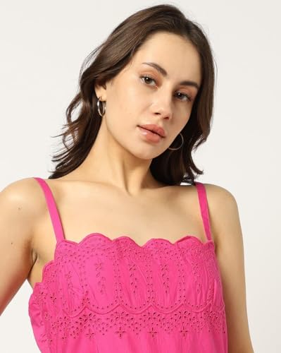 GAP Women's Pure Cotton A-Line Ankle Length Casual Dress (442711439_Pink