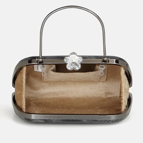 Purpleberry Tashvi Sparkling Clutch bag for wedding | Party clutch purse for women latest (Smoky balck)