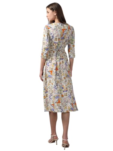 VERO MODA Women's Fit and Flare Multicolor Dress