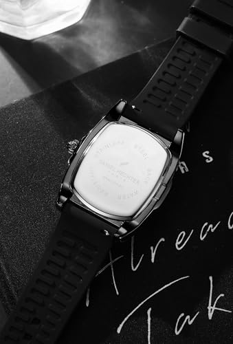 Daniel Hechter Paris Cite Collection Analog Watch for Men with Square Dial, Magnifier Dome Glass, Date Display, Quartz Movement and Silicone Strap - DHM1017