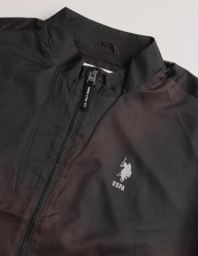 U.S. Polo Assn. Denim Co. Men's Black & Gold Regular Fit Jacket (UDJCK121B_Wine_2XL)