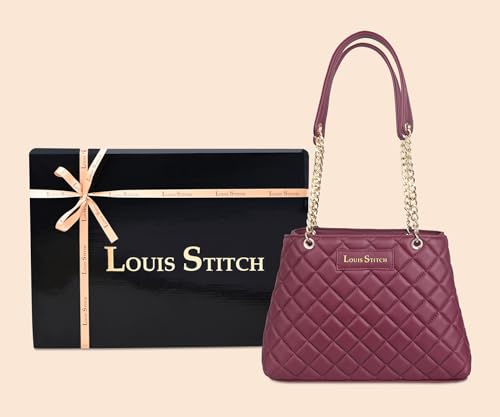 LOUIS STITCH Stylish Cherry Handbag for Women | Multi Pocket Ladies Satchel Handbag for Travel, Office, College | LDB-12-CUSBRW