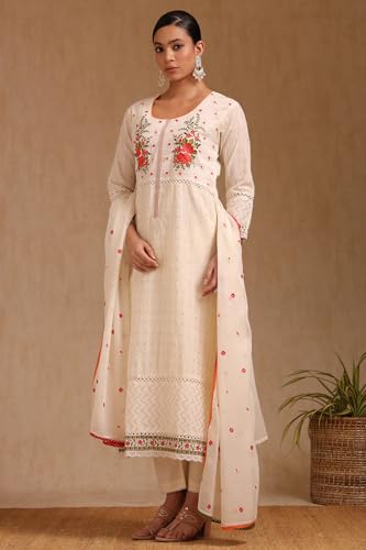 Soch Women's Cotton Salwar Suit (EWS5CD21990_Off White