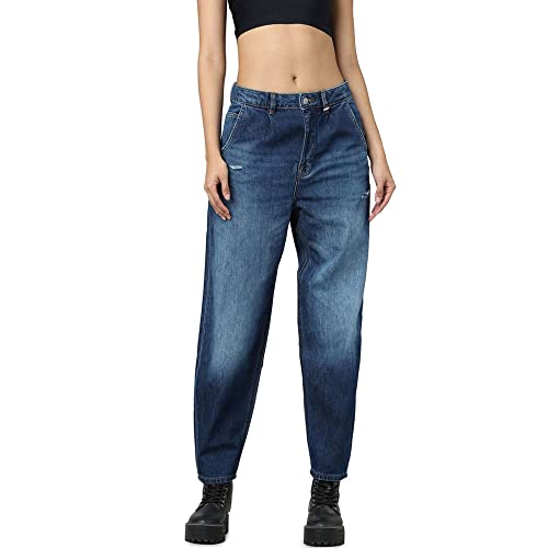 ONLY Women's Relaxed Jeans (15285613-Dark Blue Denim_Dark 34)