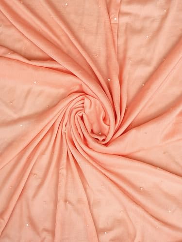 Ada Hand Embroidered Lucknowi Chikankari Unstitched Cotton Dress Material Suit Piece with Dupatta for Women 01A790900 Peach