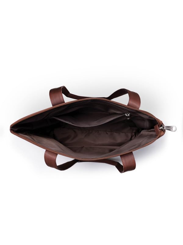 ZOUK Kolkata Nouveau Motif Printed Women's Jute Handcrafted Vegan Leather Multicolor Everyday Tote