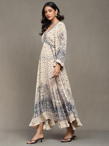 Ritu Kumar Beige Printed Dress