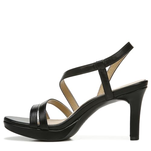 Naturalizer Women's Brenta Strappy Platform Dress Sandal, Black, 9.5