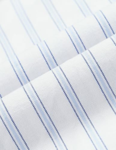 U.S.Polo Association Men's Vertical Striped Oxford Shirt (USSHT3400_Blue_38)