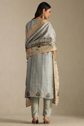 Soch Women's Art Silk Kurta Suit Set (CWA5CD22246_Turquoise Blue