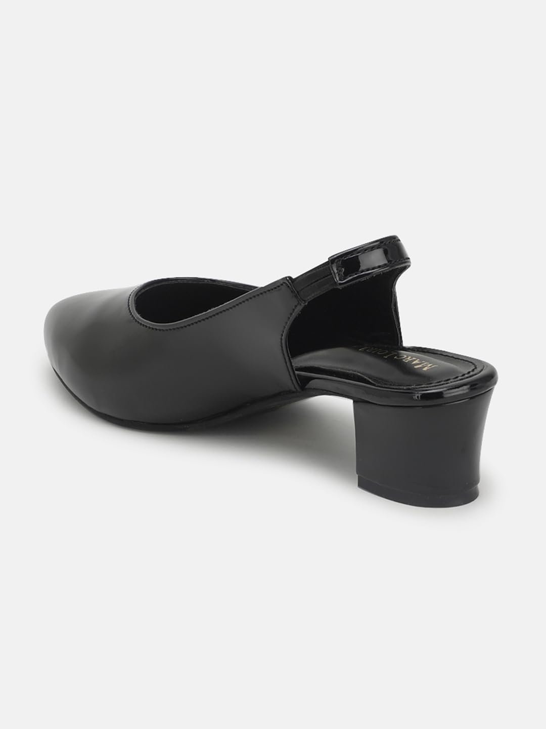 Marc Loire Pointed Toe Block Heel Fashion Sandal for Women (Black, 6)