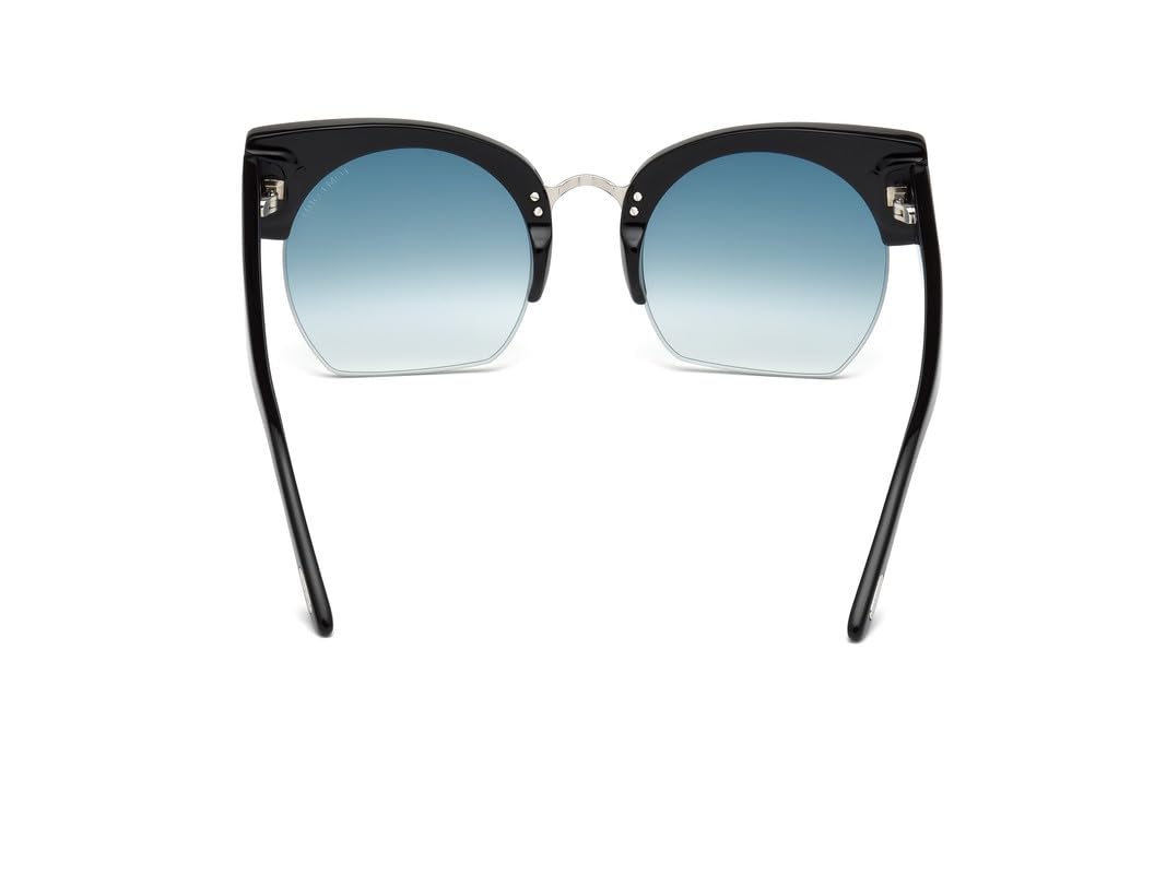 Tom Ford | UV Protected Lens for Women | Half Rim shiny black gradient blue Frame | Lens Colour: Blue | Medium | FT0552 55 01W