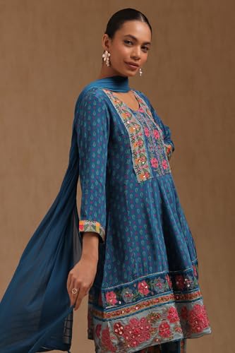 Soch Women's Crepe Salwar Suit Set (EWA5CD22117_Blue