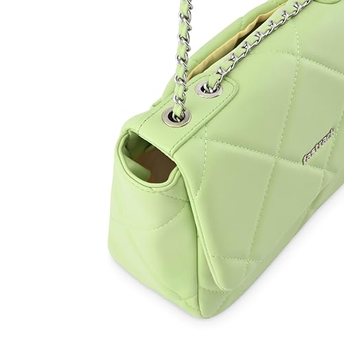 Fastrack PU Magnetic Closure Women's Party Sling Bag (Green, MEDIUM)