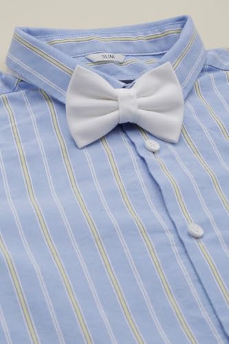 Boys Light Blue Stripe Party Shirt