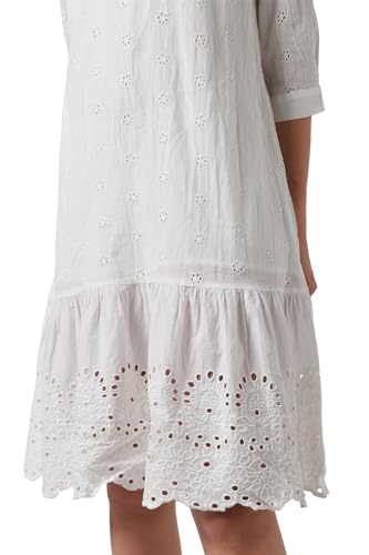Van Heusen Women's Cotton Modern Knee-Length Dress (VWDRURGFJ05963_White