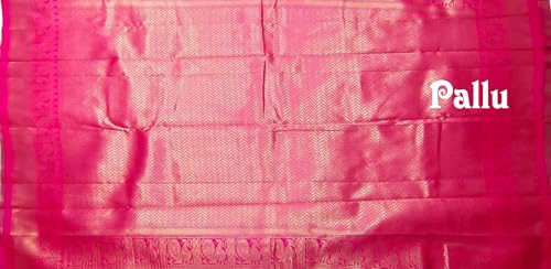 SREE KUMARAN Women's Kanchipuram Kubera Silk Pure Pattu Sarees With Blouse (VSK298-12), Blue