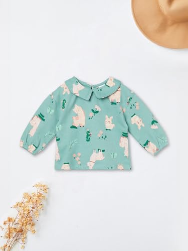 Max Girls Printed Shorts Set (Green_18-24 M)