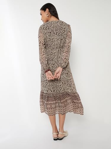 Max Women Printed A-line Dress (Red_M)