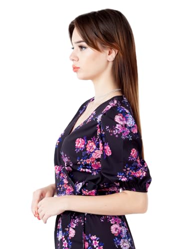 Zink London Women's Black Printed Wrap Top