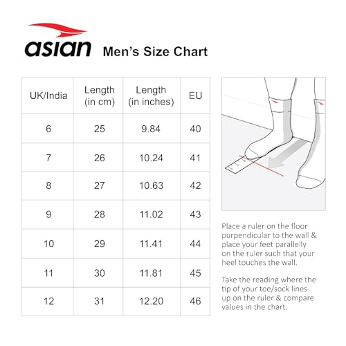 ASIAN Powerkick-01 Men’s Sports Sneakers | Memory Foam Comfort with Durable Grip Sole | Stylish Streetwear Design Perfect, Walking & Casual Outings